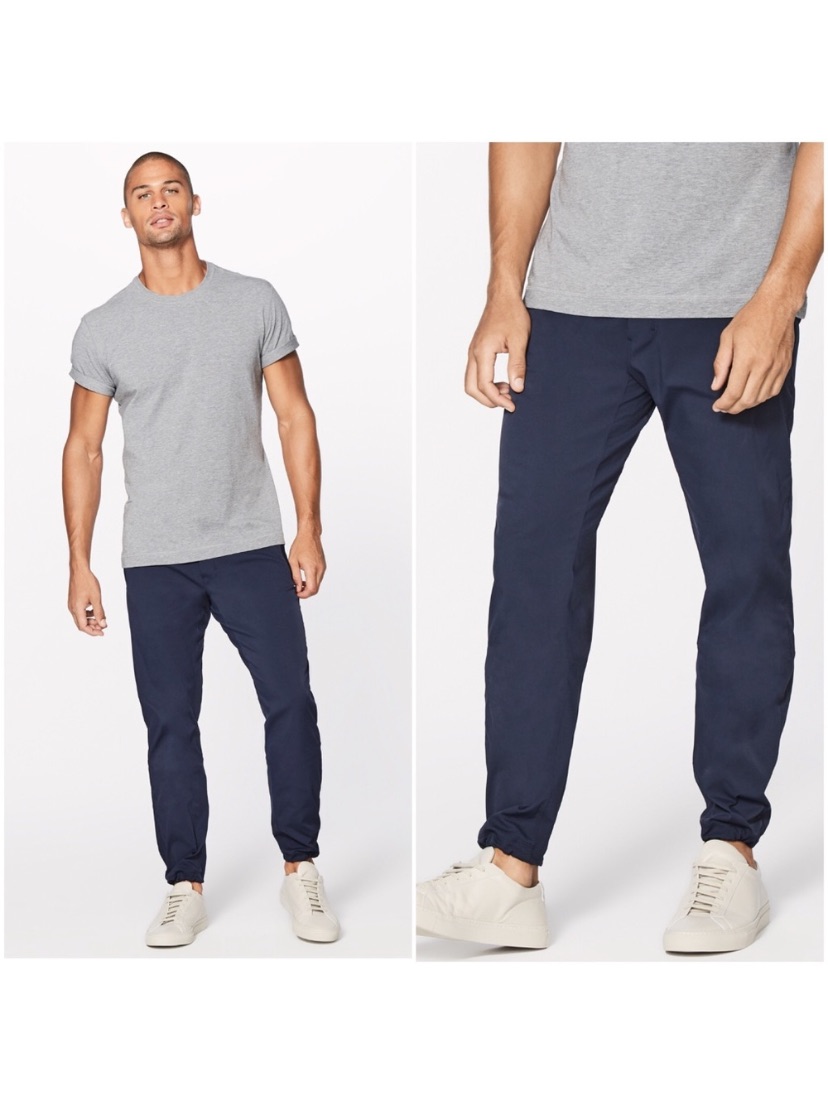 Lululemon Men's Navy Great Wall Pant *32" Cinch Cuff Size Xl